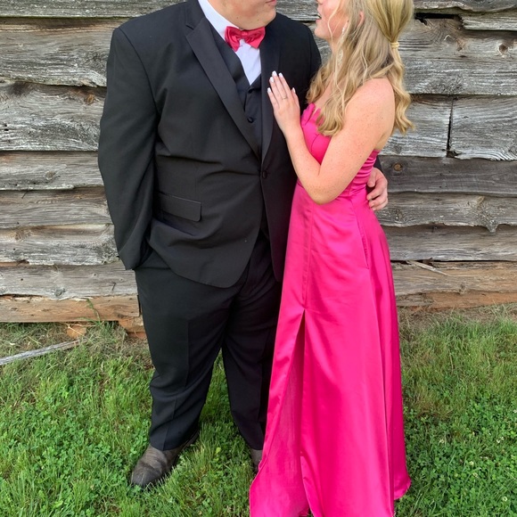Hot pink satin prom dress! - Picture 2 of 3